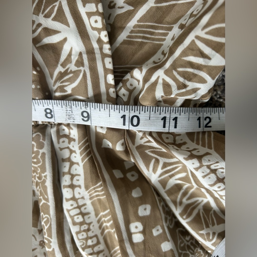 5/$25 Vintage The Wilroy Traveller NY Elegant Tan Patterned Dress size 8 - Picture 10 of 15